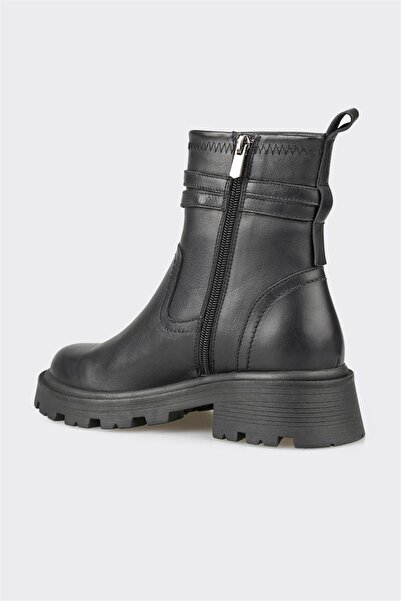 Elle Shoes Siyah Deri Kadın Günlük Bot