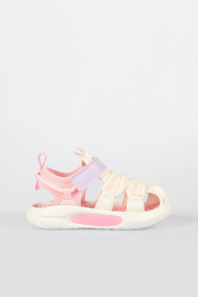Vicco Thin Lighted Girls Preschool White Sandals