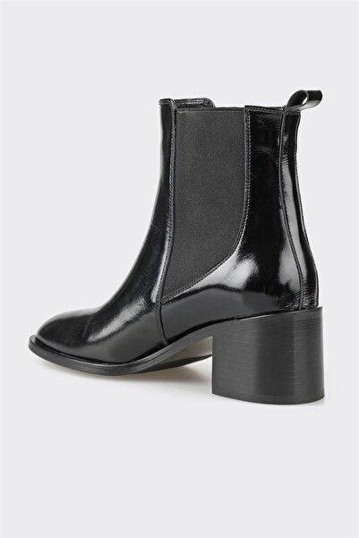 Elle Shoes Siyah Deri Kadın Klasik Bot