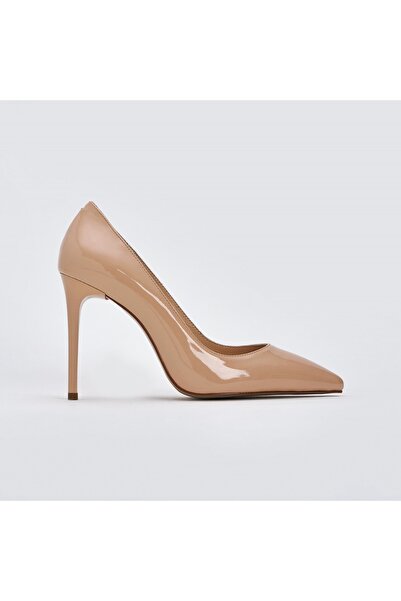 TOGO Bej Rugan Vegan Deri Kadın Stiletto Ayakkabı [060061]