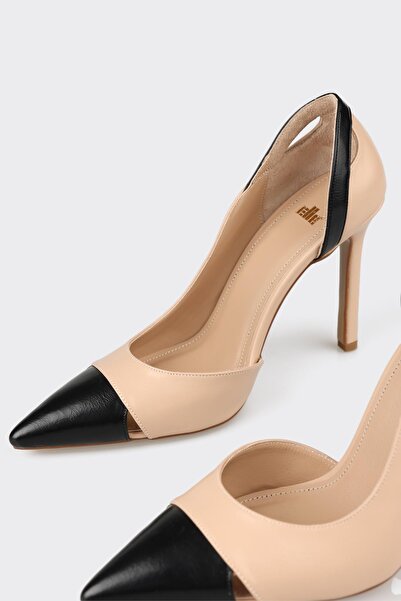 Elle Shoes Naturel Kadın Yüksek Topuk Ayakkabı