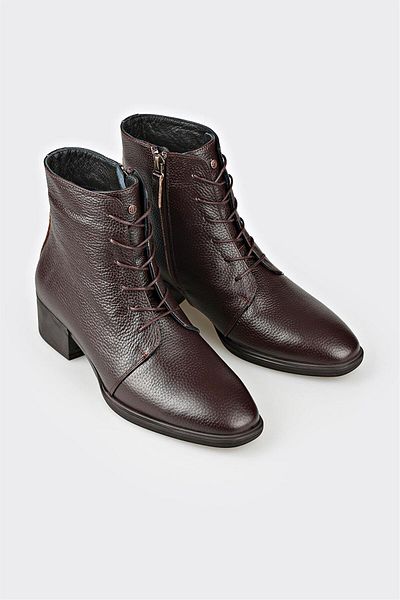 Elle Shoes Brown Leather Women's Classic Boots