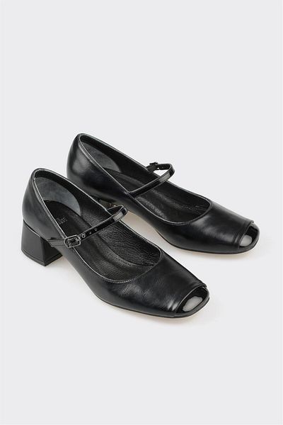 Elle Shoes Pantofi negri pentru damă cu toc mijlociu