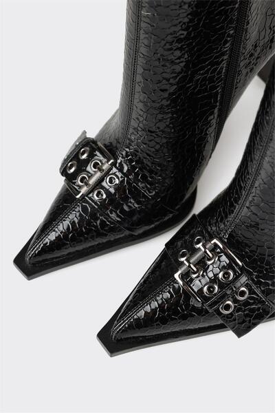 Elle Shoes Μαύρα γυναικεία κλασικά ψηλοτάκουνα μποτάκια