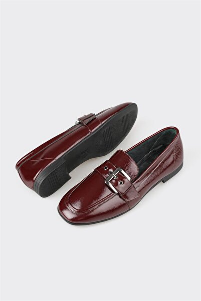 Elle Shoes Burgundy Leather Women's Casual Shoes