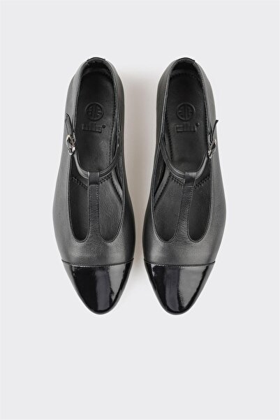 Elle Shoes Black Leather Women's Casual Shoes