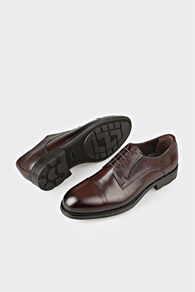 Elle Shoes Καφέ Δερμάτινα Ανδρικά Κλασικά Παπούτσια