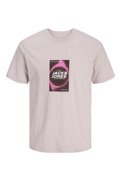 Jack & Jones Men's Logo Printed T-Shirt Marble Lilac