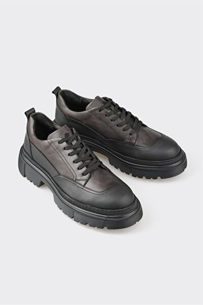 Elle Shoes Black Leather Men's Casual Shoes