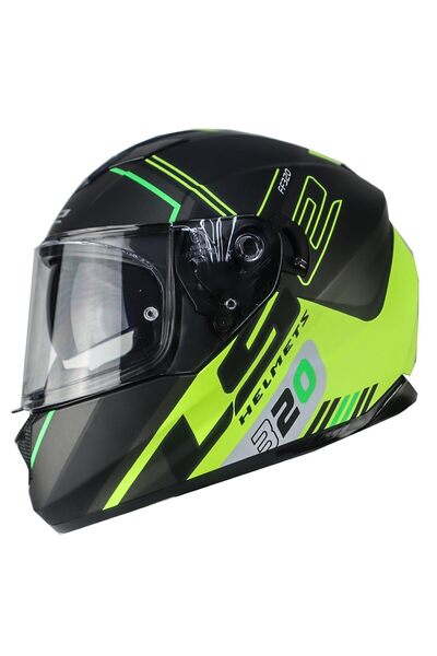 LS2 Stream Evo Sche Mat Siyah - Neon Sarı Kapalı Motosiklet Kaskı