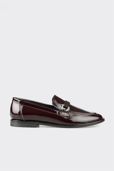 Elle Shoes Бордо кожени дамски ежедневни обувки