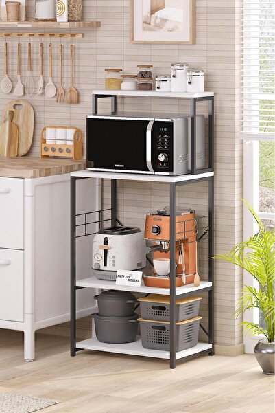 NETPLUSMOBİLYA MUTFAK BANGOSU VE COK AMAÇLI MUTFAK RAFI BEYAZ