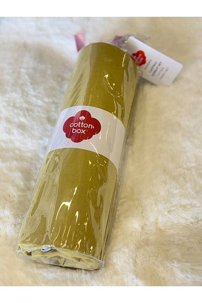 Cotton Box طقم ملاءات مطاطية مفردة من القطن 100% من رانفورس مقاس 100 × 200 سم باللون الأخضر