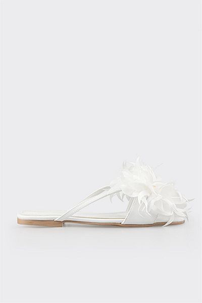 Elle Shoes White Women's Flat Slippers
