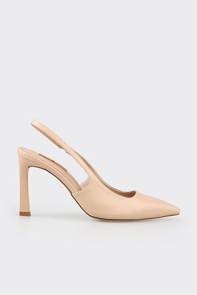 Elle Shoes Beige Women's Heeled Shoes