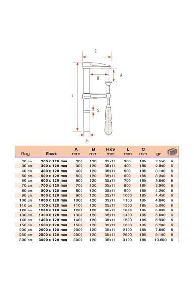 BULUT Büyük Işkence Döküm 60 Cm 600x120mm