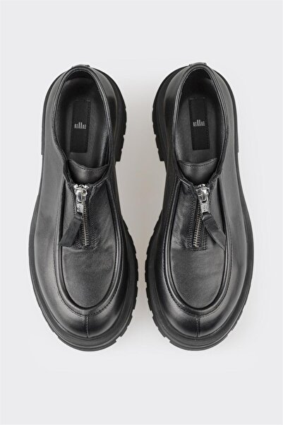 Elle Shoes Siyah Deri Kadın Günlük Ayakkabı