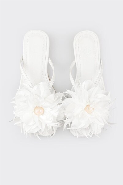 Elle Shoes White Women's Flat Slippers