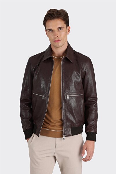 Elle Shoes Kahve Deri Erkek Ceket