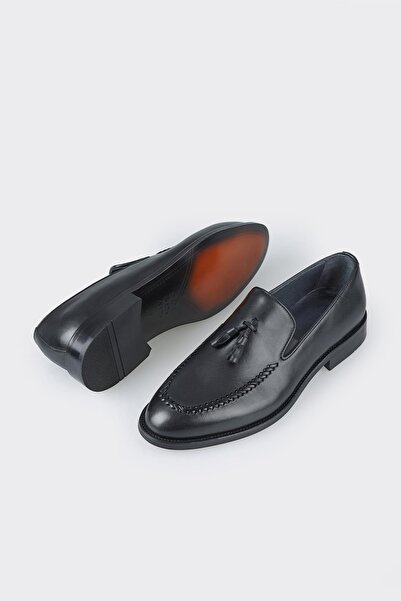 Elle Shoes Black Leather Men's Loafer