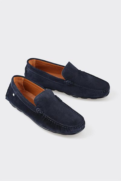 Elle Shoes Navy Blue Leather Men's Casual Shoes
