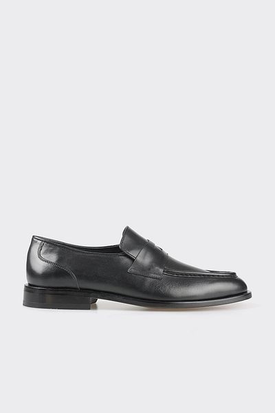 Elle Shoes Black Leather Men's Loafer