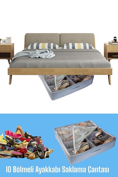 Helen's Home 10 Compartment Shoe Storage Bag Organizer Scrap