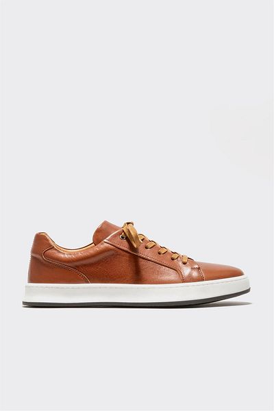 Elle Shoes Tan Leather Men's Casual Shoes