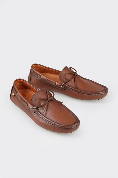 Elle Shoes Tan Leather Men's Casual Shoes