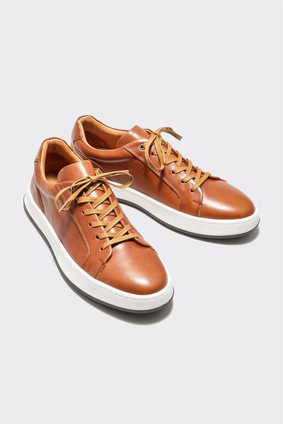 Elle Shoes Tan Leather Men's Casual Shoes