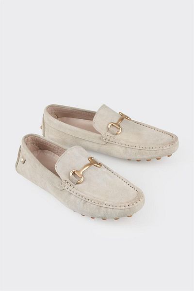 Elle Shoes Beige Leather Men's Casual Shoes