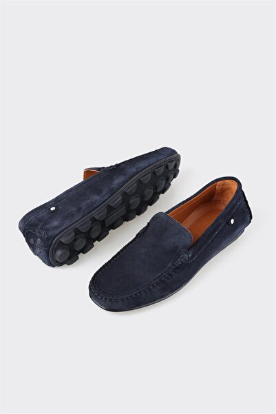 Elle Shoes Navy Blue Leather Men's Casual Shoes