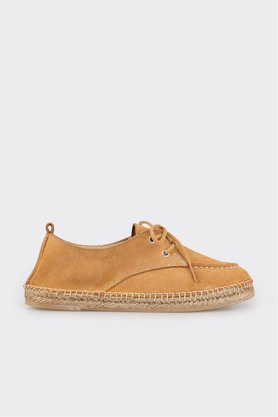 Elle Shoes Camel Leather Women's Espadrille
