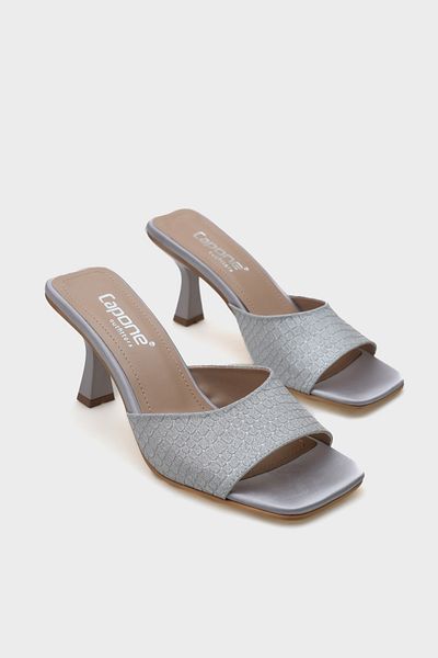 Capone Outfitters Γυναικείες παντόφλες Maura Blunt Toe με μονό λουράκι με τακούνι κλεψύδρας