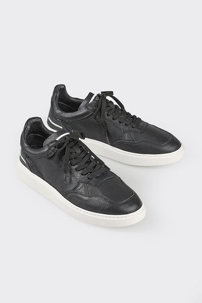 Elle Shoes Black Leather Men's Sports Shoes