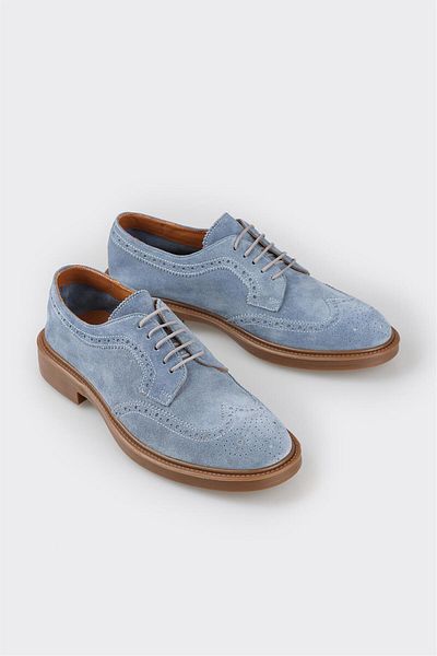 Elle Shoes Blue Leather Men's Casual Shoes