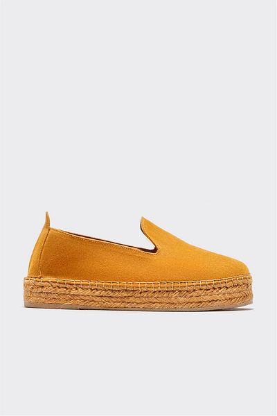 Elle Shoes Yellow Leather Women's Espadrilles