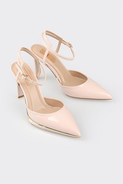 Elle Shoes Beige Women's Heeled Shoes