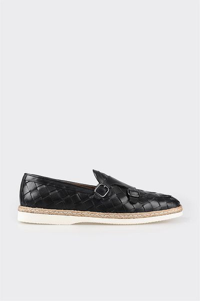 Elle Shoes Black Leather Men's Casual Shoes