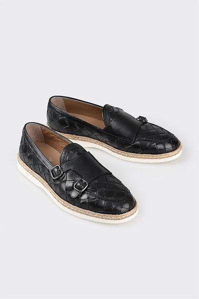 Elle Shoes Black Leather Men's Casual Shoes