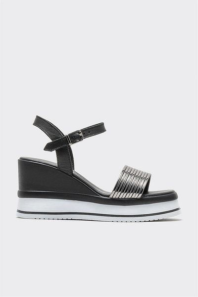 Elle Shoes Black Women's Wedge Heel Sandals