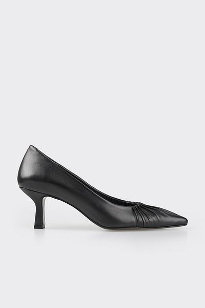 Elle Shoes Black Leather Women's Stiletto