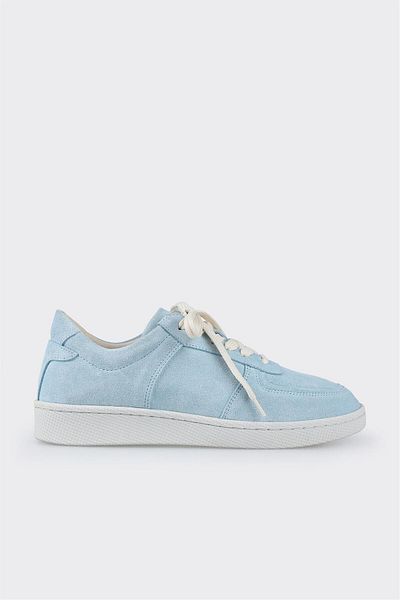 Elle Shoes Blue Leather Women's Sports Shoes
