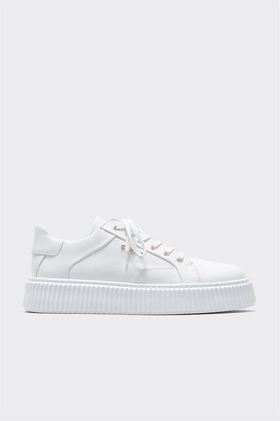 Elle Shoes Бели кожени мъжки спортни обувки