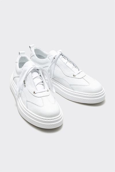 Elle Shoes أحذية رياضية جلدية بيضاء للرجال