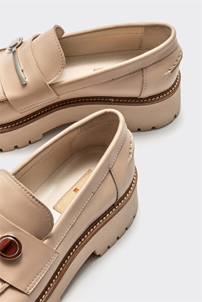 Elle Shoes Vizon Deri Kadın Loafer