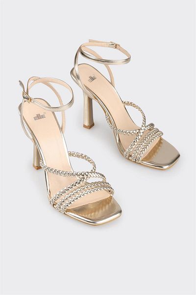Elle Shoes Gold Women's Heeled Sandals