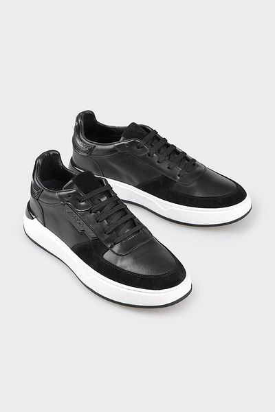 Elle Shoes Black Leather Men's Sports Shoes