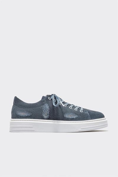 Elle Shoes Navy Blue Leather Men's Sports Shoes