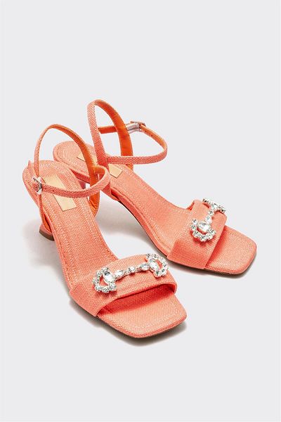 Elle Shoes Orange Women's Heeled Sandals